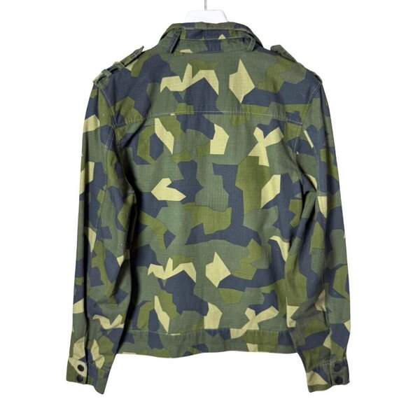 Kaun Camouflage Utility Jacket Womens Full Zip Buttons Pockets 100% Cotton M - Picture 2 of 13